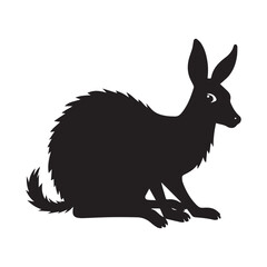 rabbit silhouette isolated on white