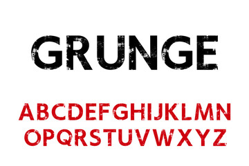 Grunge dirty old damaged font.