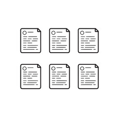 Set of 6 pcs 'resume' vector line art