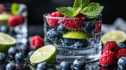 Refreshing fruit infused water drink