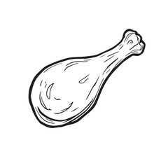 Simple vector outline of a chicken wing