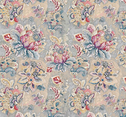 Seamless Floral and Leaf Pattern with Elegant Texture