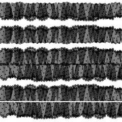 黒い花柄チュールレースのパターン
