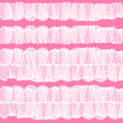 白い花柄チュールレースのパターン
