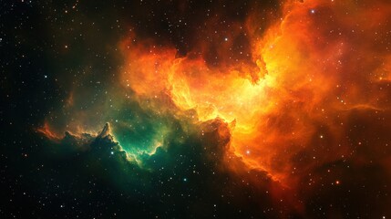 Fototapeta premium Vibrant Cosmic Nebula in Deep Space