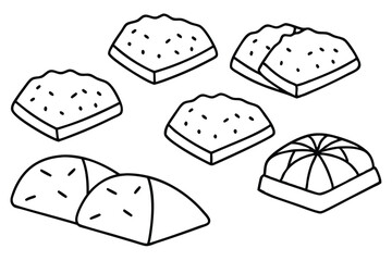 Baklava line art creative drawing of delicious Mediterranean pastry design.eps