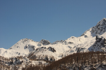 The snowy mountains of the Central Orobie Alps (Bergamo Alps), where the 'Trofeo Parravicini', the famous ski mountaineering race, takes place every year.