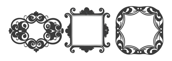 Set Vintage Ornate Labels Decorative Frames and Retro Badges	