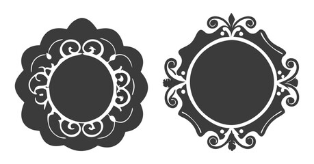 Set Vintage Ornate Labels Decorative Frames and Retro Badges	