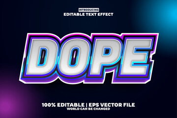 Dope editable text effect in modern trend style