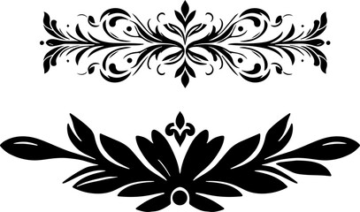Ornament Visual arts, floral vine, border, Black, Elements Vector
