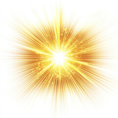 Fototapeta premium A dazzling burst of golden light explodes from the center, radiating energy and brilliance. Sparkling particles add shimmer. Perfect for celebratory themes.
