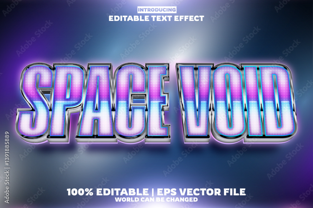 Poster space void editable text effect in modern trend style