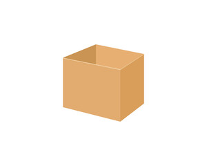 Carton packaging box with tape. Delivery cardboard boxes for storage, shipment isolated on white background