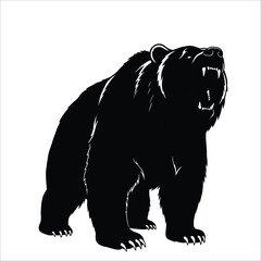 Bear Silhouette, Grizzly Bear, Wild Bear, Forest Bear, Bear Clipart, Bear Vector, Bear Icon, Bear Art, Bear Design, Bear Logo, Bear Outline, Bear Shape, Bear Drawing, Bear Image, Bear Template, Bear
