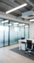 Fototapeta premium Blurred Office Space: Modern Workplace, Interior Design, & Flexible Work Solutions - Find Inspiration for Your Next Office Renovation!