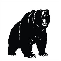 Bear Silhouette, Grizzly Bear, Wild Bear, Forest Bear, Bear Clipart, Bear Vector, Bear Icon, Bear Art, Bear Design, Bear Logo, Bear Outline, Bear Shape, Bear Drawing, Bear Image, Bear Template, Bear
