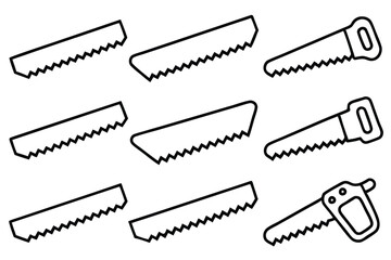 Fototapeta premium Band saw line art detailed design for precision woodworking.eps