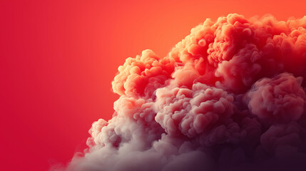 Abstract Red and White Smoke Cloud Formation