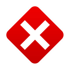 Fototapeta premium red cross mark with box transparent png file
