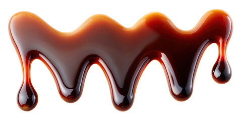 A Delicious Drizzle of Rich Brown Sauce or Glaze Isolated on transparent background