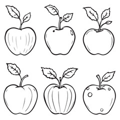 Creative Sorb Apple Line Art for Illustration
