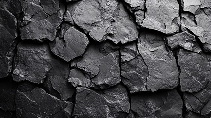 Cracked black slate textures studio image collection dark environment close-up view natural elements