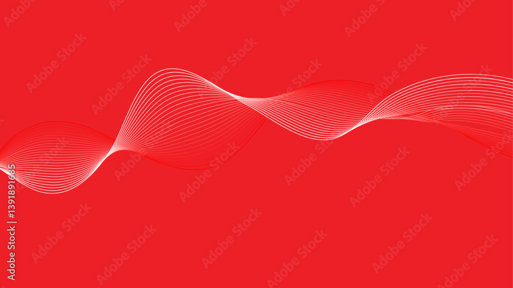 Poster Abstract wavy line blend element for design. Digital frequency track equalizer. Colorful shiny wave with lines created using blend tool.