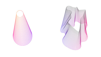 Abstract colorful smooth wave on a white background. Abstract vector wavy lines flowing smooth curve colorful concept of technology, science, music, modern.