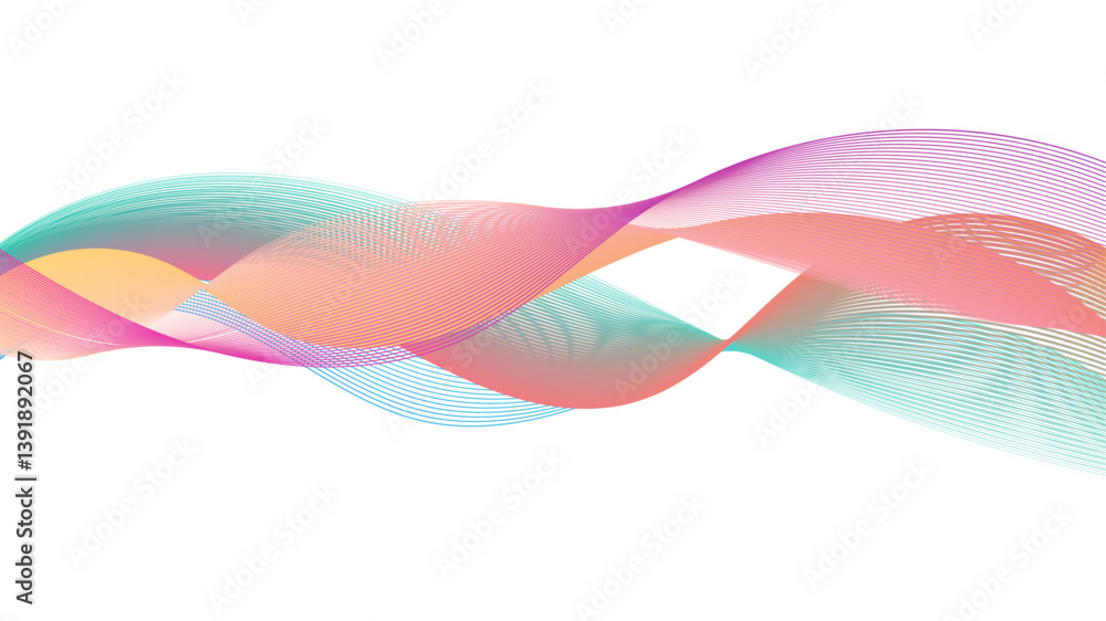 Poster abstract colorful smooth wave on a white background. abstract vector wavy lines flowing smooth curve