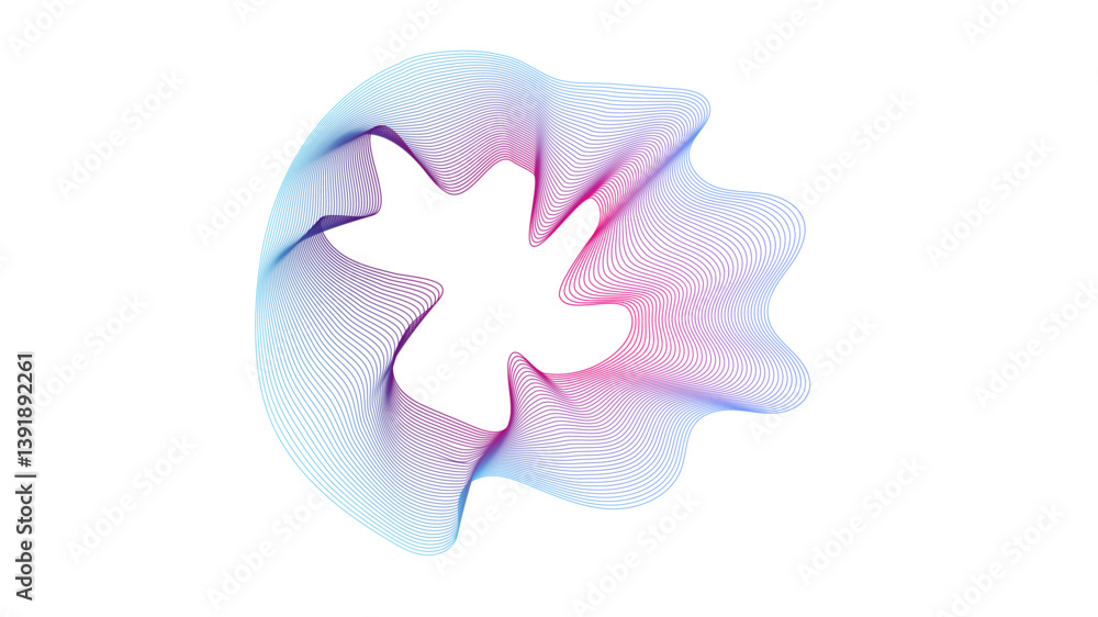 Poster abstract colorful smooth wave on a white background. abstract vector wavy lines flowing smooth curve