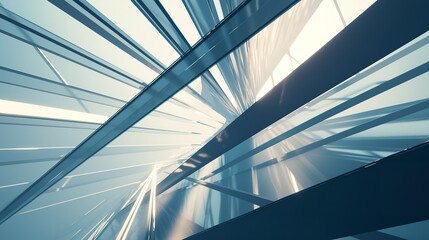Abstract architecture design blue light modern structure geometric perspective futuristic background concept