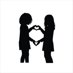 Best Friends Silhouette, Friendship Silhouette, Best Friends Art, Friends Vector, Best Friends Clipart, Best Friends Icon, Friends Illustration, Friendship Design, Silhouette of Friends, Friends Outli