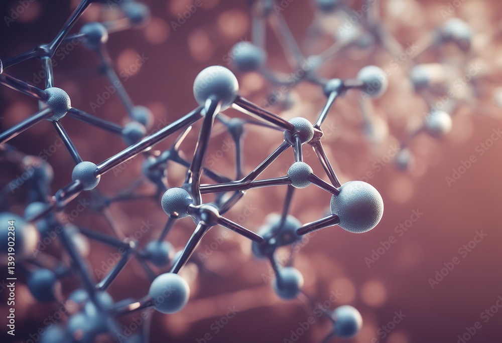 Poster biotechnology molecular background 3d structure rendering development research extraction bubble med