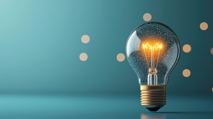 A single glowing light bulb on a plain background symbolizing the power of new ideas and technological breakthroughs