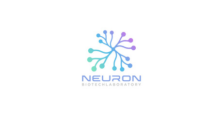 Abstract neuron bio technology molecule logo
