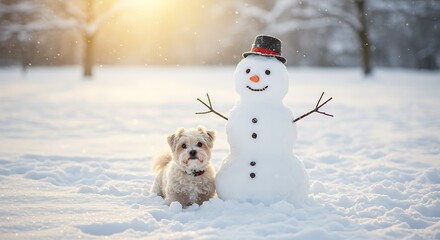 Fototapeta premium Winter's First Friend AI Generated