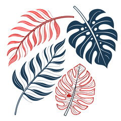 Obraz premium Geometric Abstract Leaf Vector Illustrations for Art and Packaging