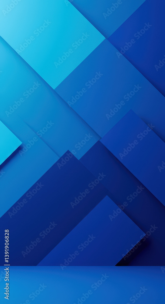 Poster blue abstract: modern geometric design with depth and shadows - stunning background for websites, pr