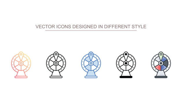 Spinning Wheel icon design with white background stock illustration