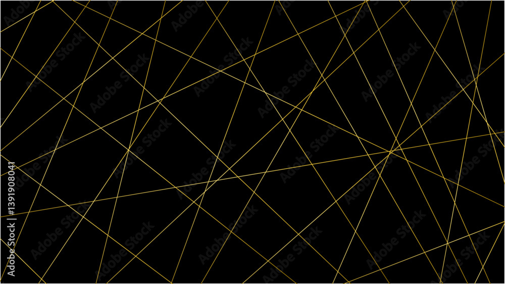 Aufkleber random geometric line pattern on a black backdrop background. random line low poly pattern. abstract