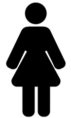 人物ピクトグラム　直立シルエット　女性アイコン