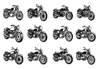 Bicycles silhouette set of vector