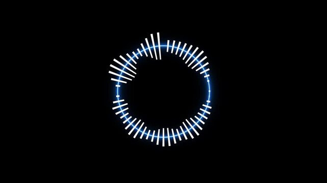 The audio wave icon animation with black background.