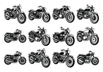 Bicycles silhouette set of vector