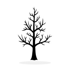 Obraz premium Dead tree icon. Black dead tree icon isolated on white background. Vector illustration