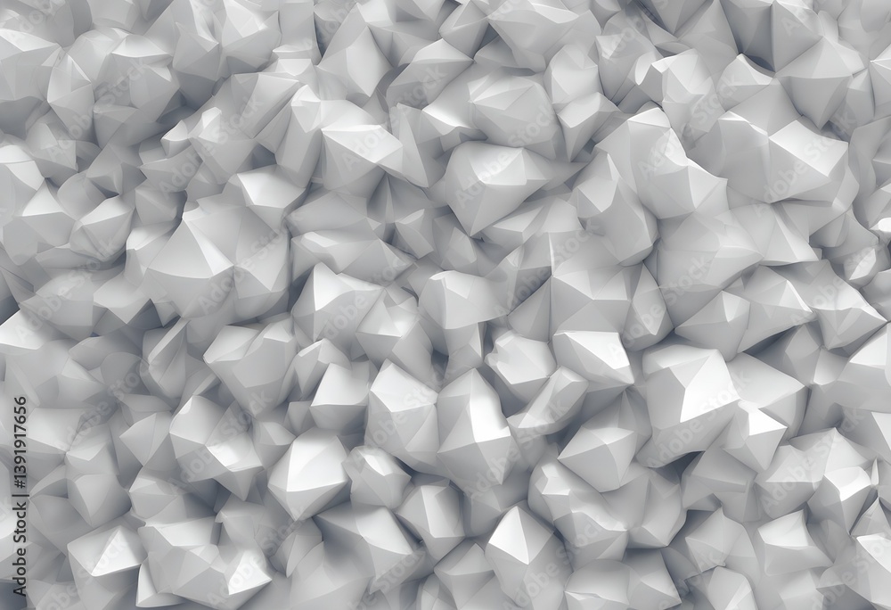 Aufkleber white background texture 3d digital polygonal abstract surface concept wallpaper render line detail 