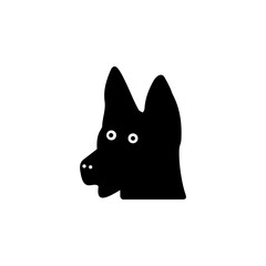 Dog Head, Labrador Retriever Face, Pet Solid Flat Vector Icon Isolated on White Background.