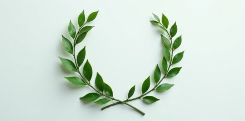 A single artificial laurel branch with long and curved stems , laural branch, floral