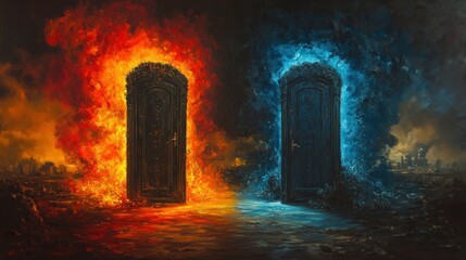 Choices Between Fire and Light in Surrealism Art